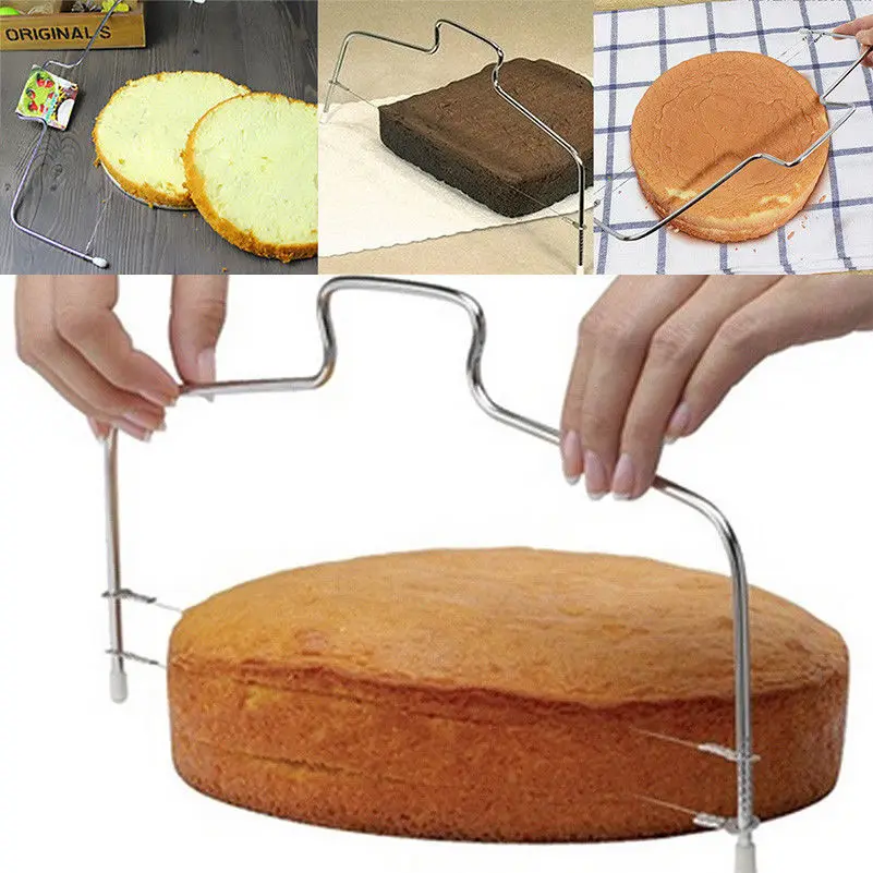 

Adjustable 2-Wire Layer Cake Cutter Stainless Steel Cake Slicer Leveler Divider Cake Decorating Supplies Kitchen Accessories