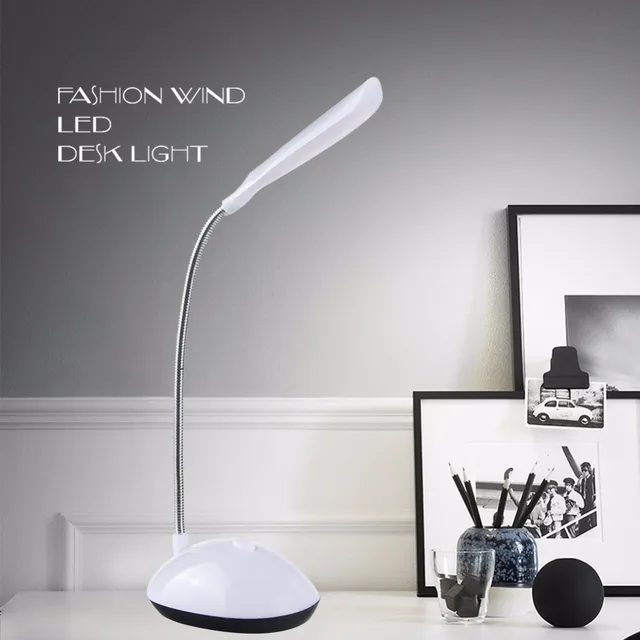 Table Lamp Battery Power Led Desk Leeslamp Light 4LEDs Flexible Adjustable Led Reading Book Light Eye Protection Study Lampen