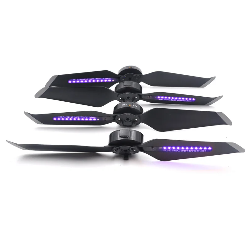 

4pcs Low Noise Propeller LED light Flashing Blade Prop Propellers for DJI mavic 2 pro Zoom Drone Support 2032 button battery