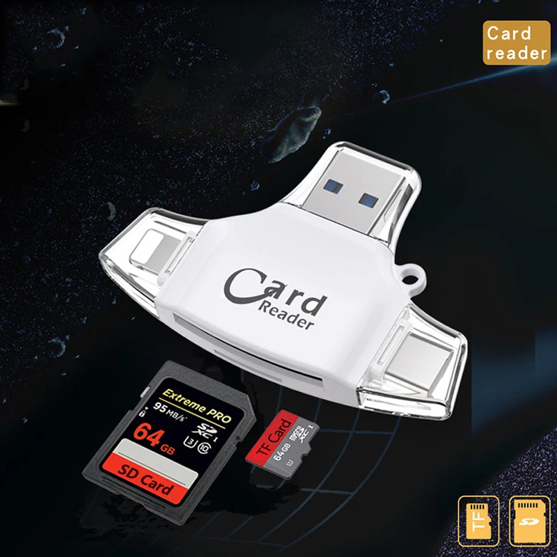 

Type C Micro SD Card Reader 4in1 OTG Flash Memory Card For iPhone iPad Samsung Huawei Xiaomi MacBook Adapter SD Card Reader