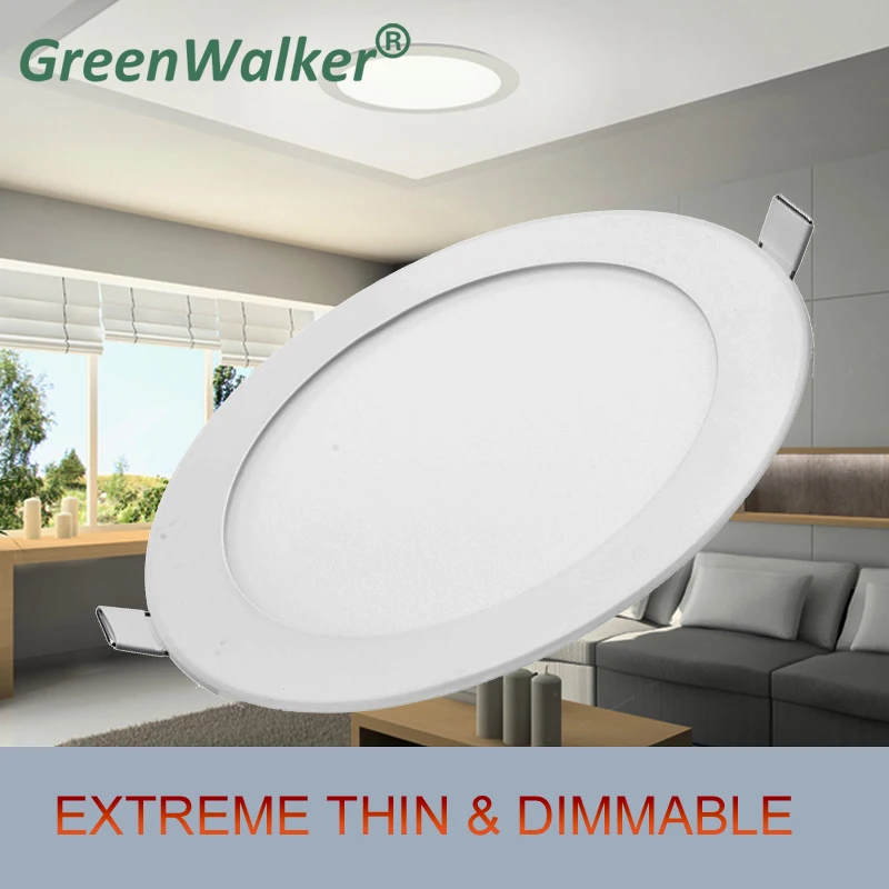 GreenWalker затемнения панельный локальный светодиодный светильник 3 w 6 9 12 15 18 круглый