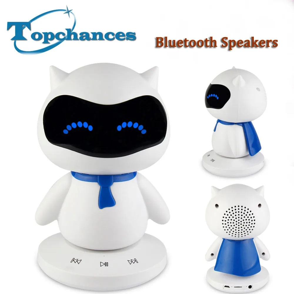 2017 Mini Portable cute Robot Smart Blueototh font b Speaker b font With Music Calls Handsfree