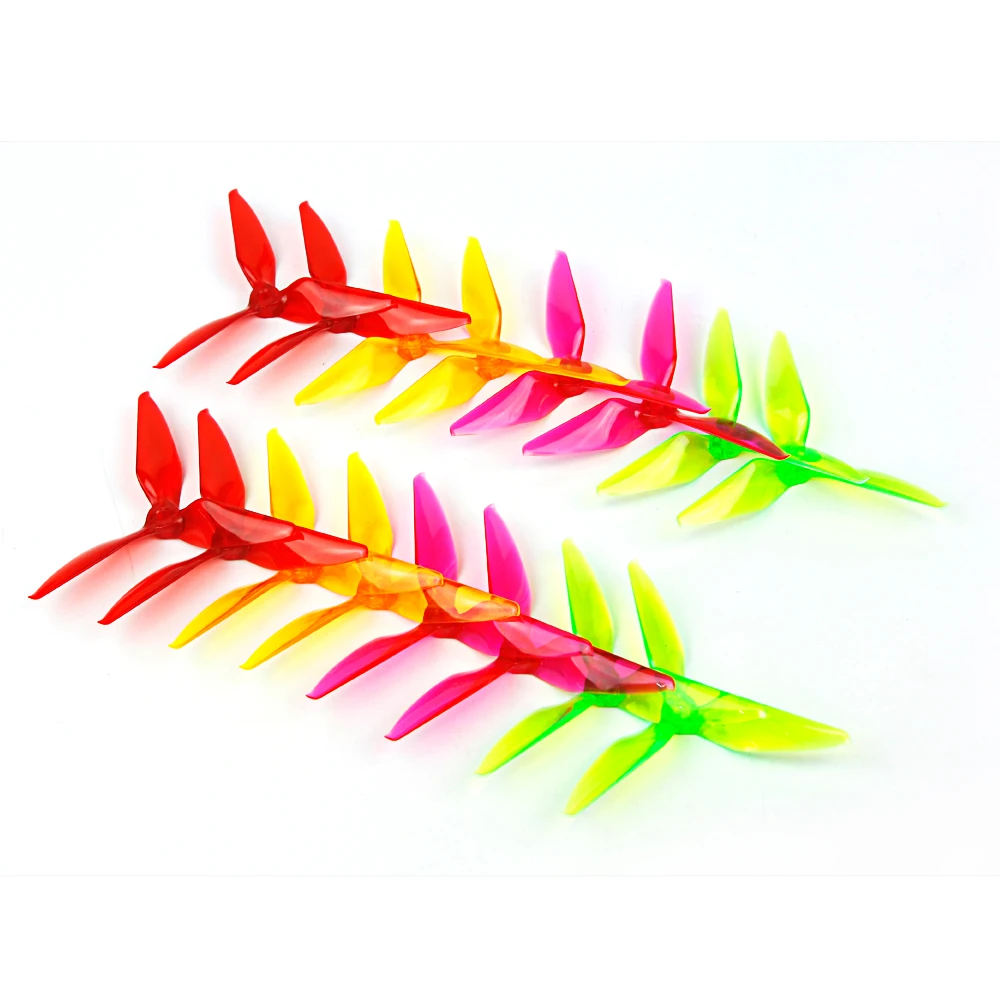 

8 pairs 5051 3 Leaf Blade Tri blade Transparent Propeller for FPV Race Drone 200mm ZMR 250 QAV180 250 Frame