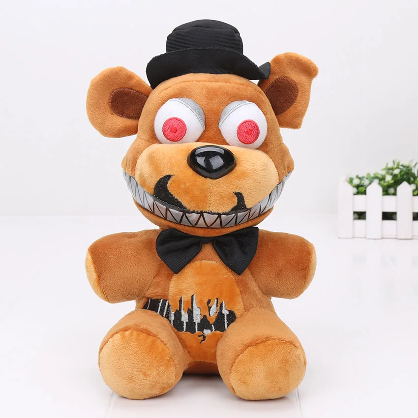 Five Nights At Freddy's 4 FNAF Freddy Fazbear медведь лисица Бонни и Чика Плюшевые игрушки Мягкая мягкая игрушка кукла 25 см - Цвет: Nightmare Freddy