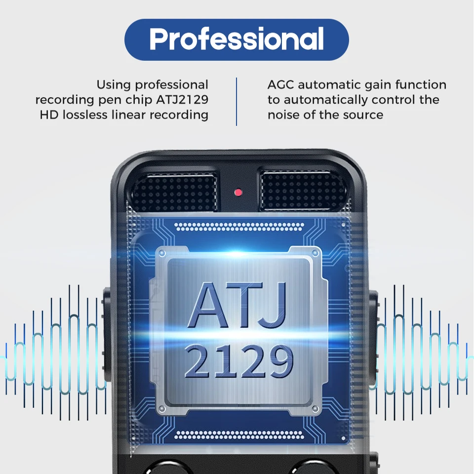 

Professional Dictaphone Digital Voice Recorder Chip Mini Registrar HIFI Stereo Sound Microphone Support Telephone Recording