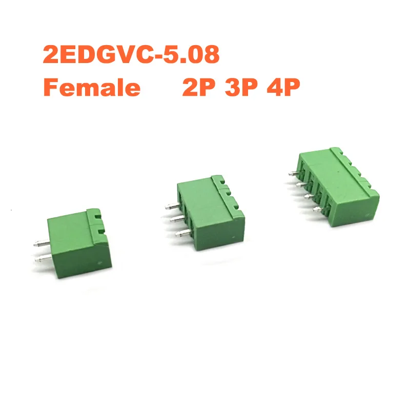 Шаг 5 08 мм 2P 3P 4P винтовой штекер PCB Клеммная колодка 2EDGK 2EDGVC закрытый прямой контакт