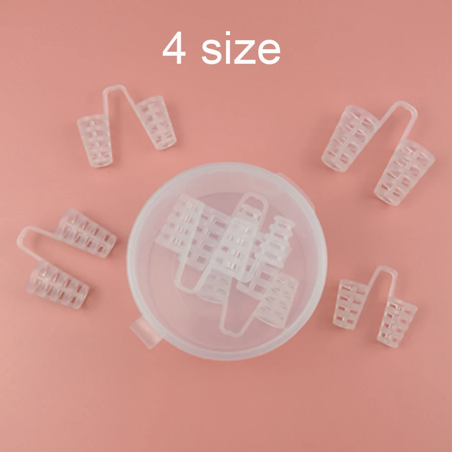 

4Pcs/Box Silicone Relieve Snoring Stopper Guard Anti Snoring Clip Easy Sleeping Breath Apnea Aid Clip Nasal Dilator Device