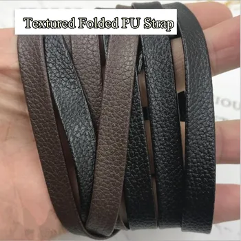 

Black/Coffee Folded Textured PU Strap Faux Leather Tape Trimming 5/8/10/15/20/25mm DIY Bias Binding Wrapping Tsuka free shipping