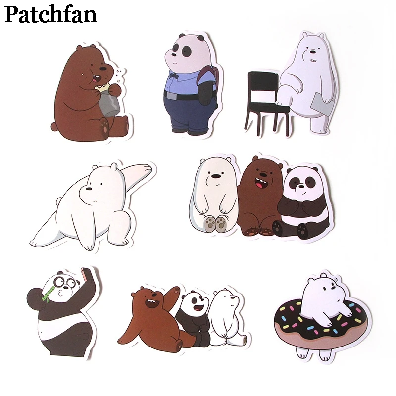 Patchfan 37 шт. Мы Голые Медведи мультфильм забавные наклейки для скрапбукинга DIY ноутбук скейтборд мотоцикл домашние декоративные значки A2015