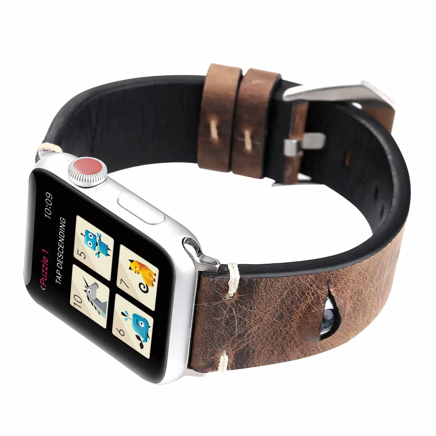 DAHASE ремешок для часов из натуральной кожи Apple Watch 38 мм 42 3D глаз женщин и мужчин