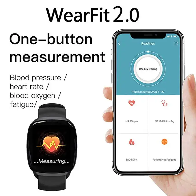 Fitness Tracker Smart Watch Bluetooth Heart Rate Monitor Touch Screen Waterproof Step Calorie Counter Pedometer For iOS Android