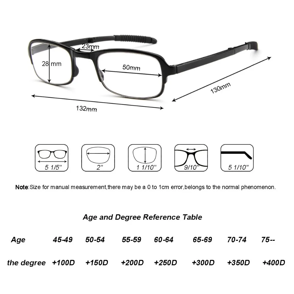 Мини складное стекло для чтения es для мужчин и женщин складное стекло для глаз es для женщин унисекс пресбиопическое стекло для мужчин s с светильник диоптрий+ 1+ 2,5+ 3+ 3,5