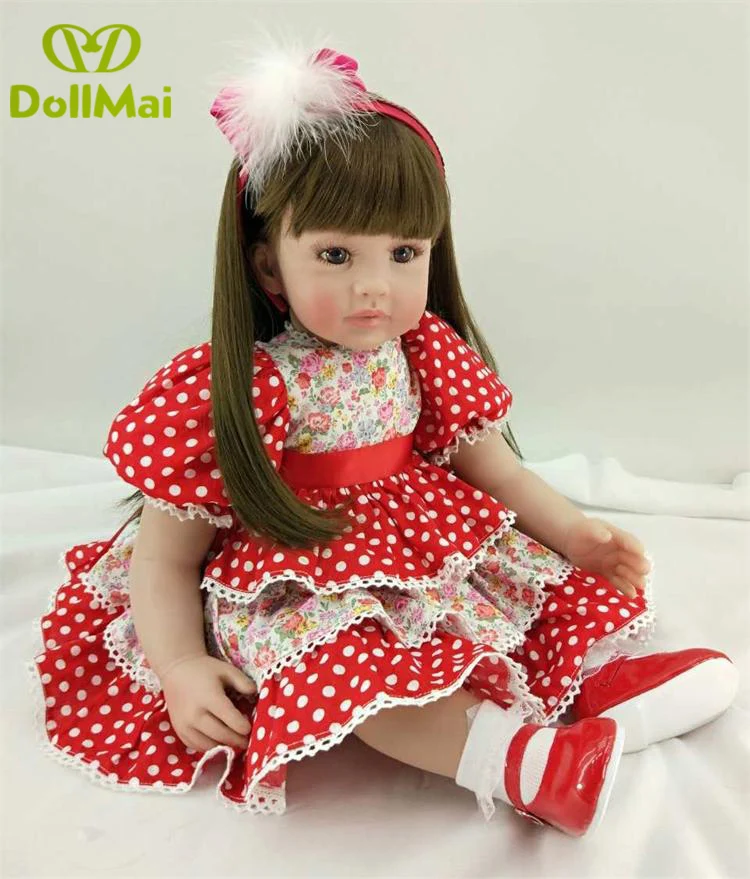 

60cm Silicone Reborn Baby Doll Toys For Children Girls Bonecas 24inch Princess Babies Vinyl Toddler photography doll Present