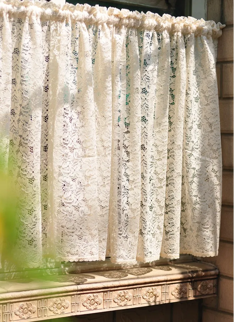 Hot Free Shipping Rustic Elegant Lace Tulle Yarn Coffee Short Free Shipping Rustic Elegant Lace Tulle Yarn Coffee Short Curtain Kitchen Curtains For Living Room Bedroom D 150 45 100cm