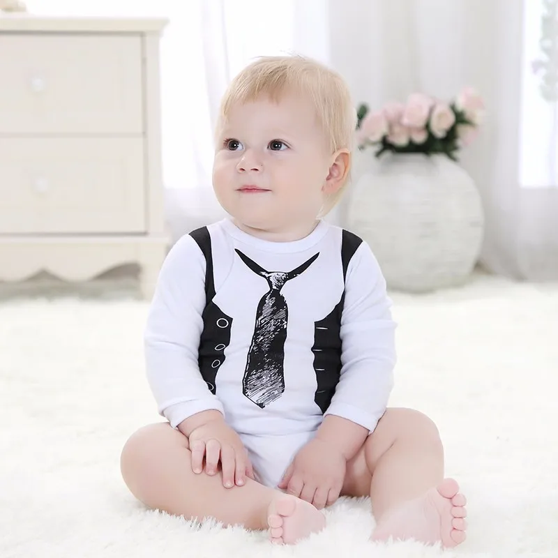 Baby Rompers 0-12Months Full-Sleeved Baby Infant Recien nacido Rompers gentleman Boy Girl Jumpsuits Clothing Newborn Clothes (1)