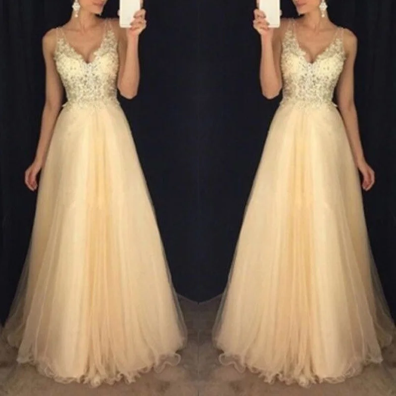 

Women Formal Party Dress Sexy Deep V Neck Sleeveless Womens Elegant Long Ball Gown Fashion Dress