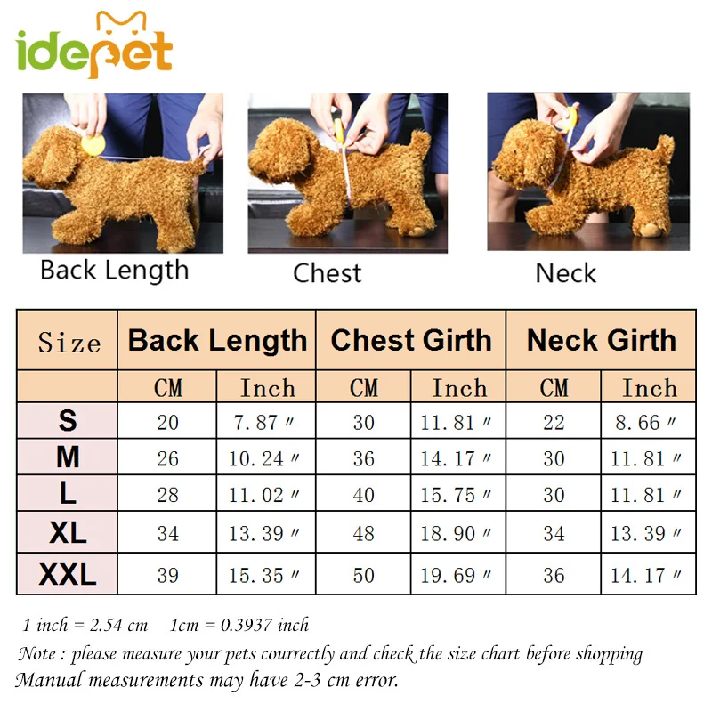 Cat Clothing Size Chart