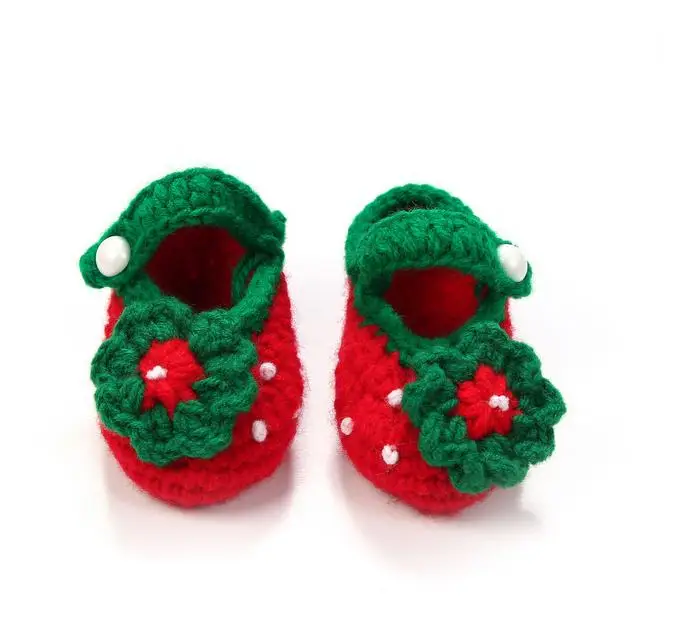 

10 pairs/lot Sweet soft baby girls flowers pearl handwork strawberry toddler shoes children's crib shoes 11cm wholesale
