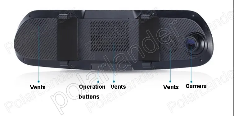 Оптовая продажа 5,0 дюймов Full HD Автомобильный видеорегистратор зеркало заднего вида с двумя линзами спереди 140 градусов и сзади 120 градусов