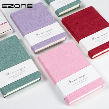 

EZONE Cloth Cover Notebook Blank/Grid Paper NoteBook Traveler Journey Notepad Office Metting Memo Book S/M Size 264 Pages