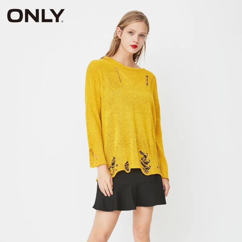 

ONLY New Woman Hollow Knitted Sweater Pullover | 118124550