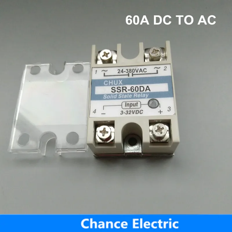 

SSR 60A DC To AC 3-32VDC 220v White Shell Single-phase 1PCS 5PCS 10PCS Solid State Relay SSR-60DA