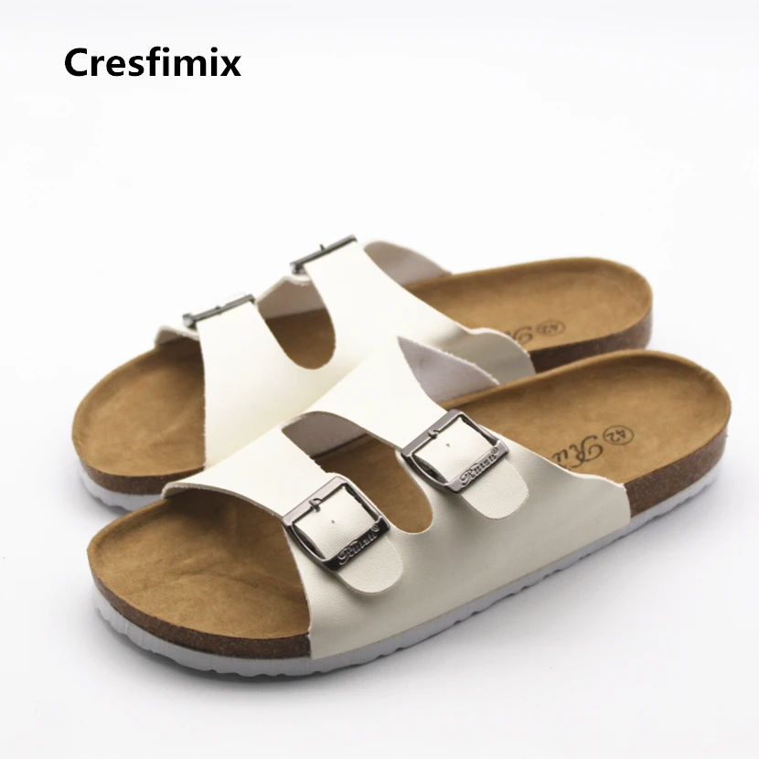 

Cresfimix men cool and comfortable beach slippers male casual high quality outside slippers man's rubber bottom cool slippers