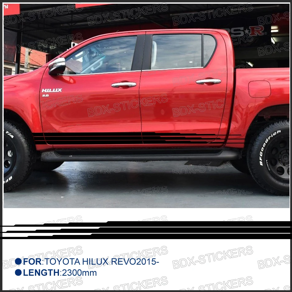 Buy 2 PC hilux side stripe graphic Vinyl sticker for TOYOTA HILUX decals from