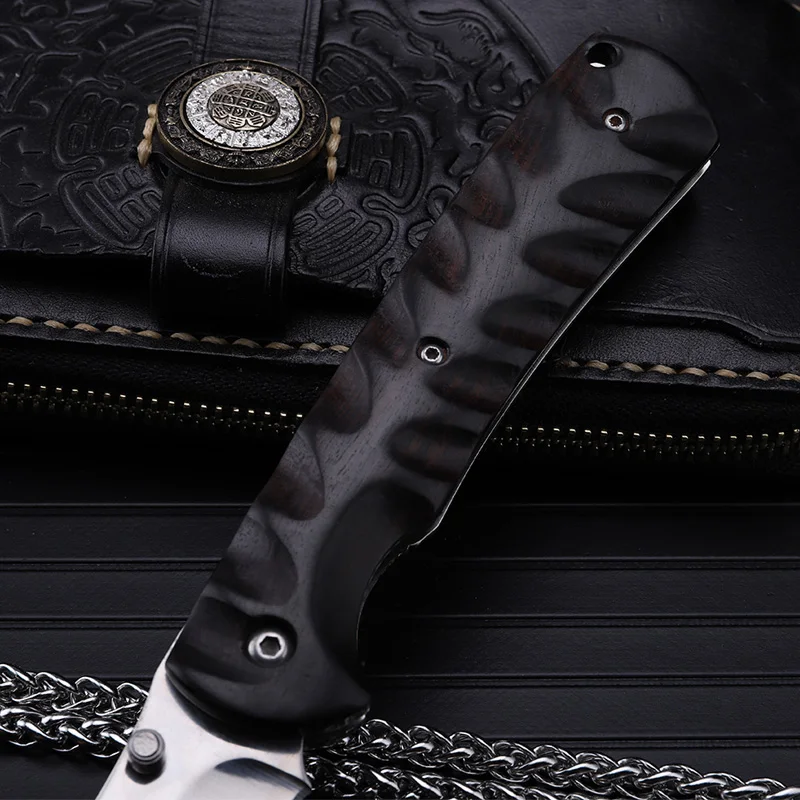 2016 Outdoor fruit knife folding knife self-defense wilderness survival ebony saber wild fishing small sharp knife