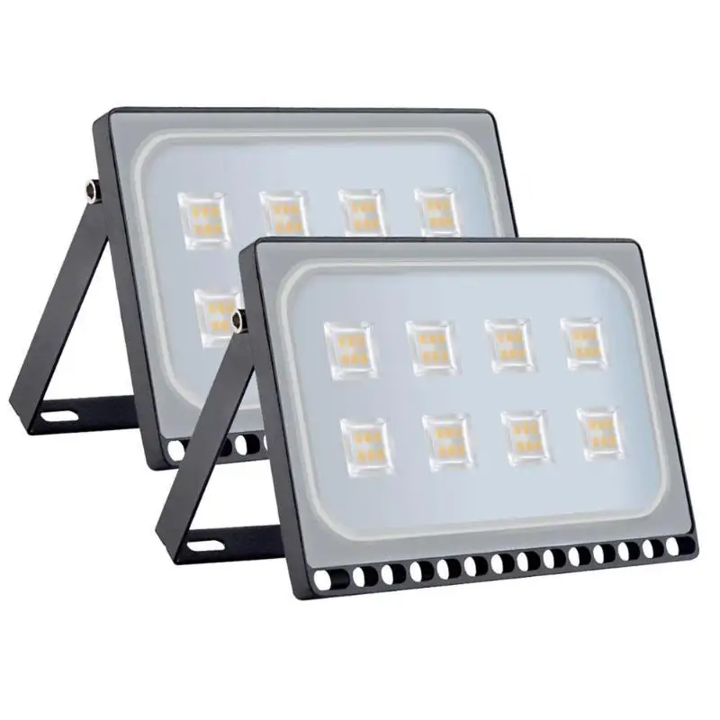 

2pcs Ultraslim 50W LED Floodlight Outdoor Security Lights 110V Warm White Outdoor Lighting flood light E5M1