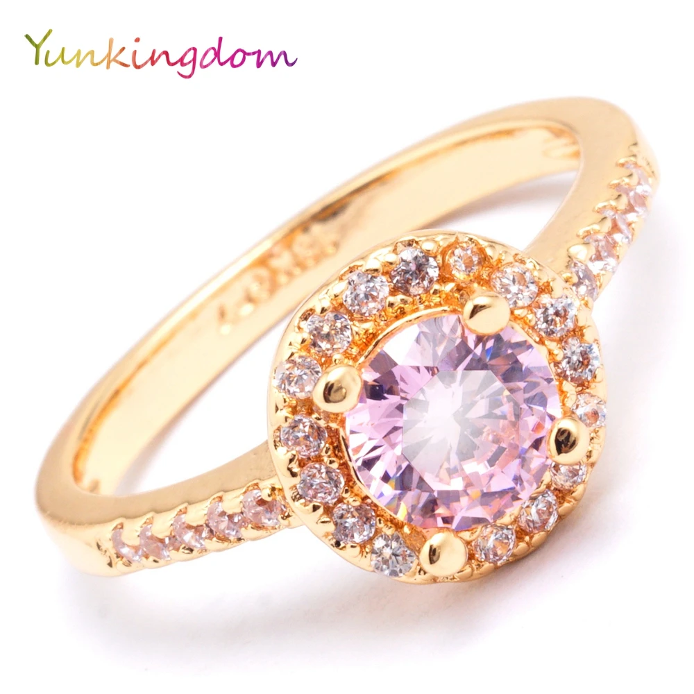 

Lovely engagement rings for women yellow gold plated fashion jewelry