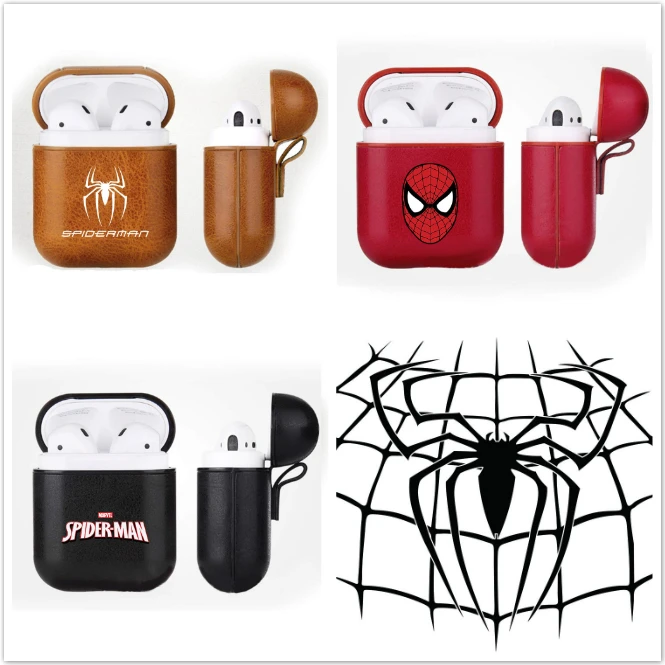 

Hot Spiderman Airpods Case Wireless Bluetooth Protective Portable Earphone Case Cover for Airpods Marvel Superhero Headphone Box