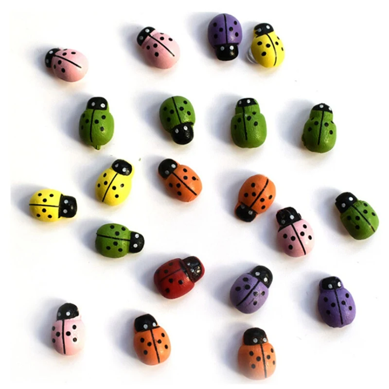 

50Pcs Miniature Ladybug Decorations Resin Crafts DIY Little Garden Home Decor