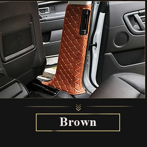 Специальная автомобильная B стойка анти-удар колодки для Land Rover Discovery Sport Range Rover Evoque- Кожаный Автомобильный Анти Грязный коврик - Название цвета: Brown