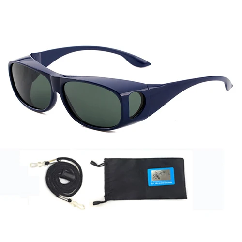 NEWBOLER Поляризованные линзы для мужчин и женщин, солнцезащитные очки для рыбалки, покрытие для близорукости, очки, солнцезащитные очки, подходят для солнцезащитных очков - Цвет: Blue with bag