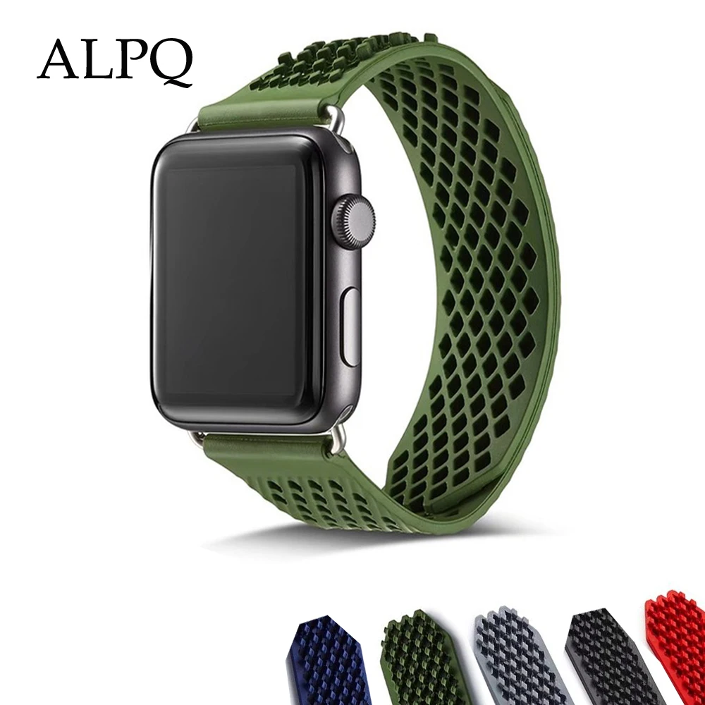

Sports Watch Band Rubber Strap for Apple Watch 4 3 2 1 42MM 38MM Rubber Strap Bands for Iwatch 4 40mm 44mm