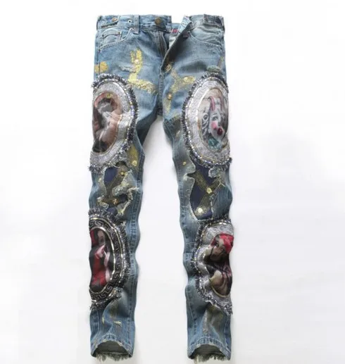 Personality Large Crotch Hole Ripped font b Men b font Patches font b Jeans b font