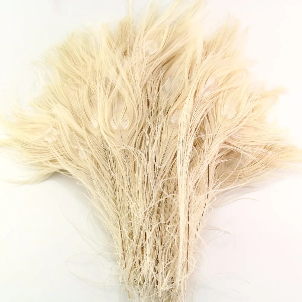 

Newest Beautiful Natural White Peacock feather 25-30cm Clothing Home Decoration Plumage Fashion Crafts Beautiful Decorative