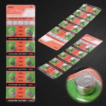 

10PCS Alkaline Battery Button Coin Cell AG5 LR754 393 SR754 193 546 RW28 48 Hearing Aid Earphone Watch Batteries 95AD