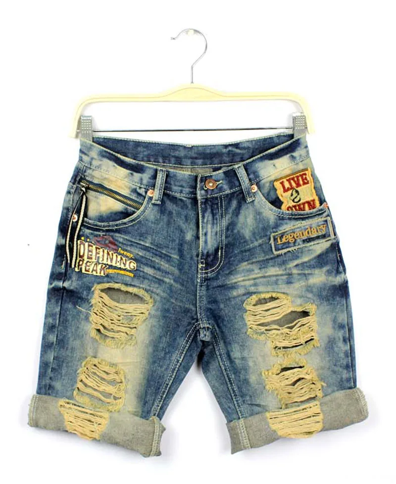 jean capris with holes