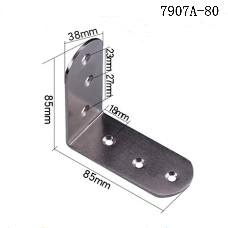 

Home Furniture 7907A-80 stainless steel angle code reinforcement 90 degree right angle connector Universal L-Tripod