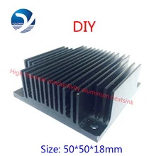 2Pcs 50x50x18mm Computer Black Aluminum Heatsink Heat Sink Radiator For Electronic Chip LED RAM Cooler Cooling Accessory YL-0005