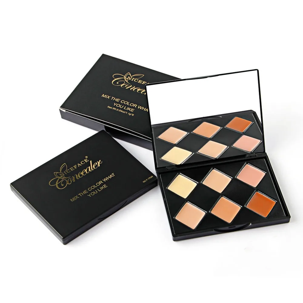 Niceface 6 Color Bronzer Contouring Makeup Long Lasting 3D Face