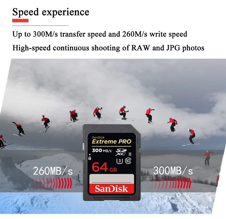 SanDisk Экстремальный PRO высокоскоростная sd-карта 32 Гб 64 Гб 128 Гб класс 10 300 м/с U3 SDHC SDXC UHS-II карта памяти для камеры