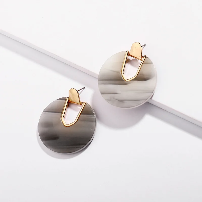 YJX Fall 2018 New Collection Statement Round Disc Abalone Shell Drop Earrings Collection Stunning Weightless