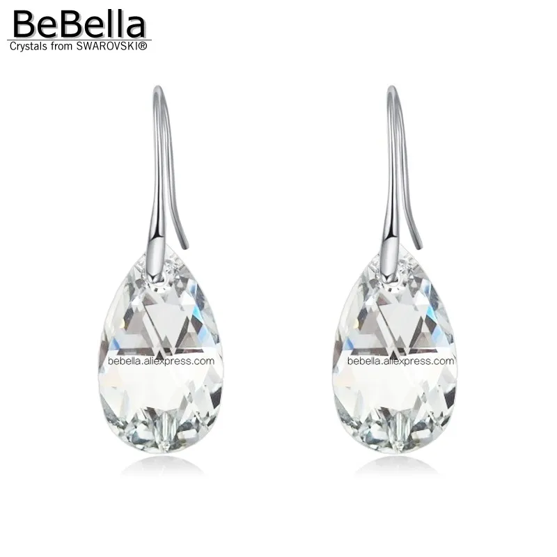 BeBella грушевидные висячие серьги с кристаллами Swarovski оригинальные модные ювелирные изделия для женщин и девушек Подарок - Окраска металла: Crystal