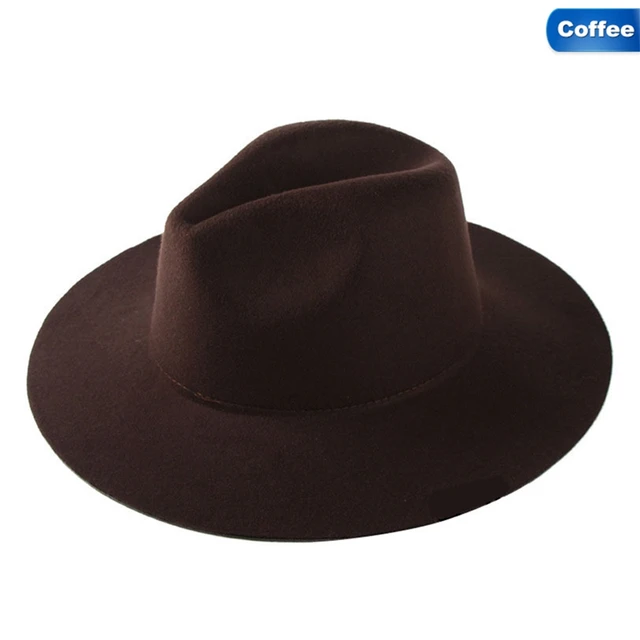 2018 Autumn Winter Womens Felt Hat Fedoras Big Brim Hats For Women