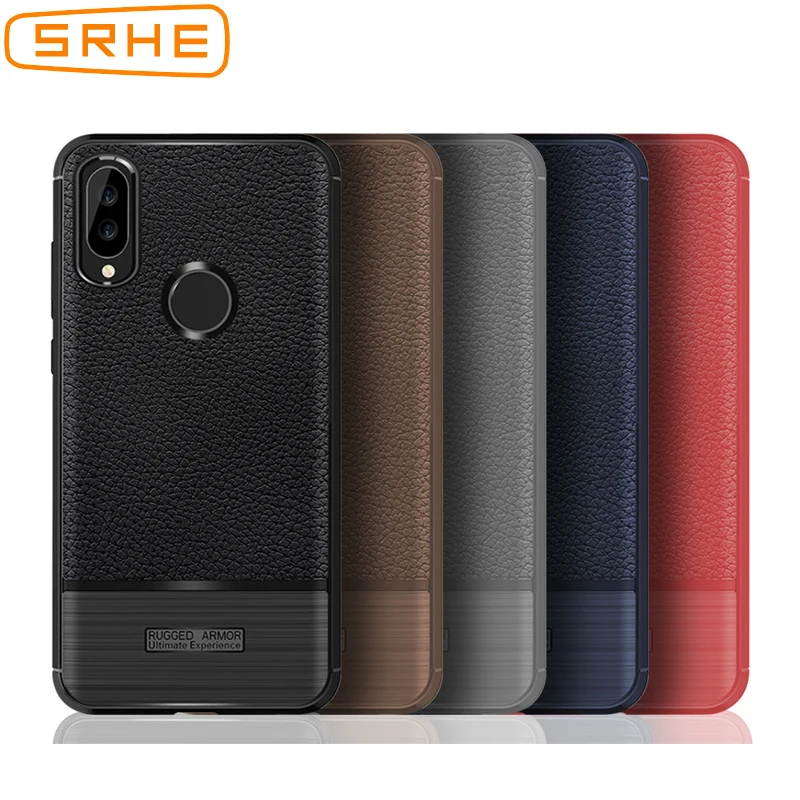 SRHE для huawei P20 Lite чехол с текстурой личи из углеродного волокна Мягкая силиконовая
