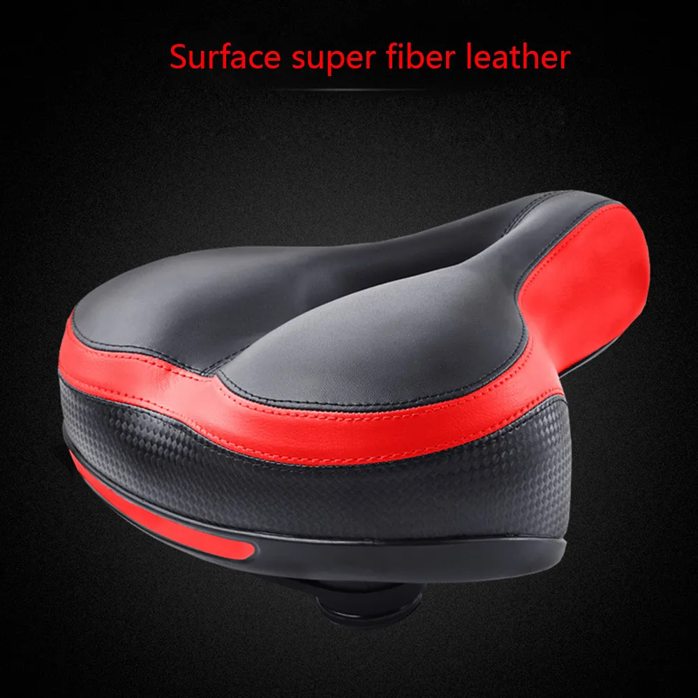 Comfort Wide Big Bum Bike Bicycle Gel Cruiser Extra Sporty Soft Pad Saddle Seat Road Mtb Mountain Bike Leather #3O18 (10)