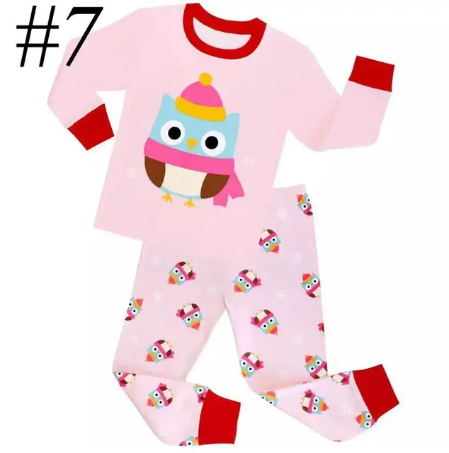 Children Christmas Pajamas 2Pc Sets Boys Girls Santa Green White